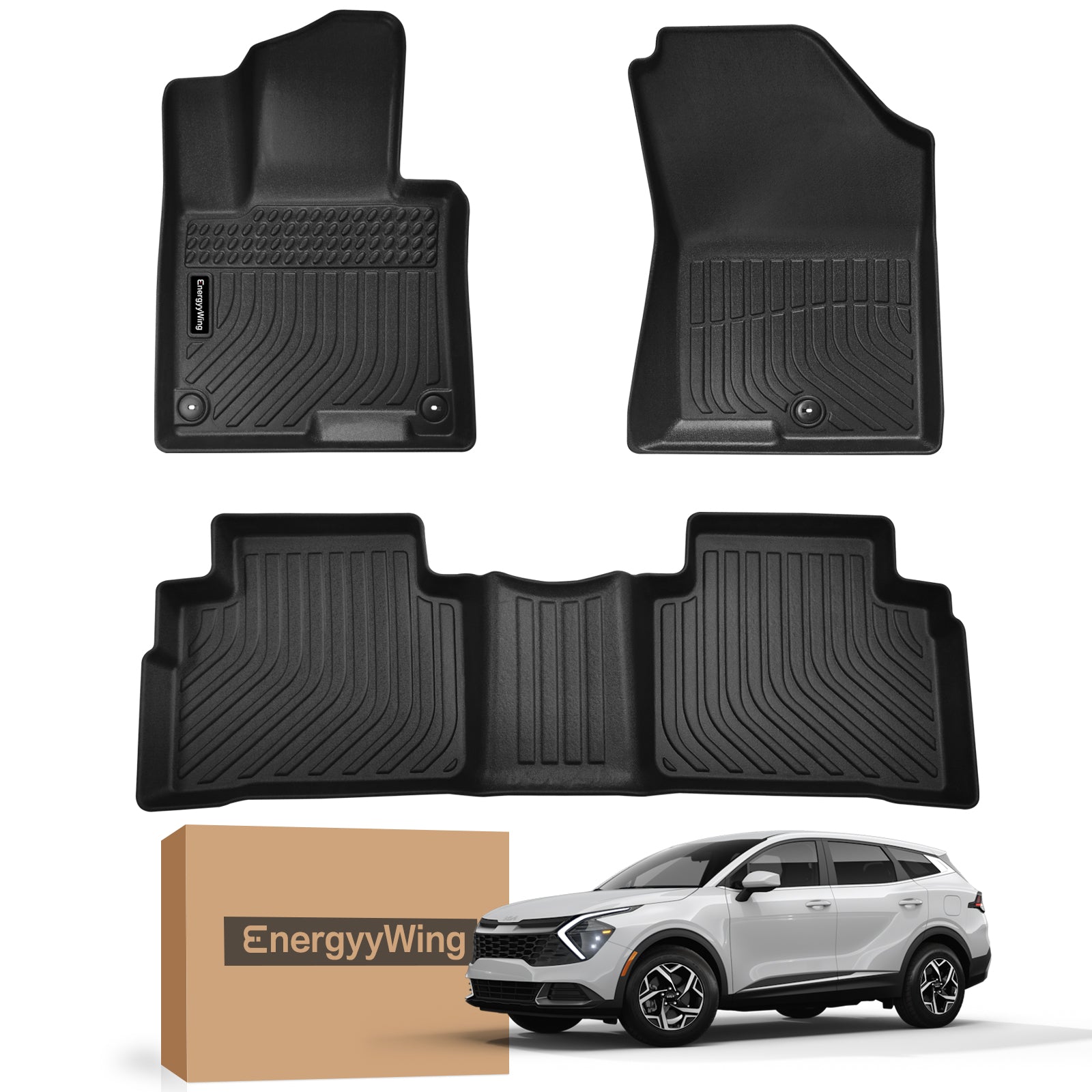 All Weather Floor Mats & Cargo Liner For Kia Sportage 2023-2025 (Non-Hybrid) - Black