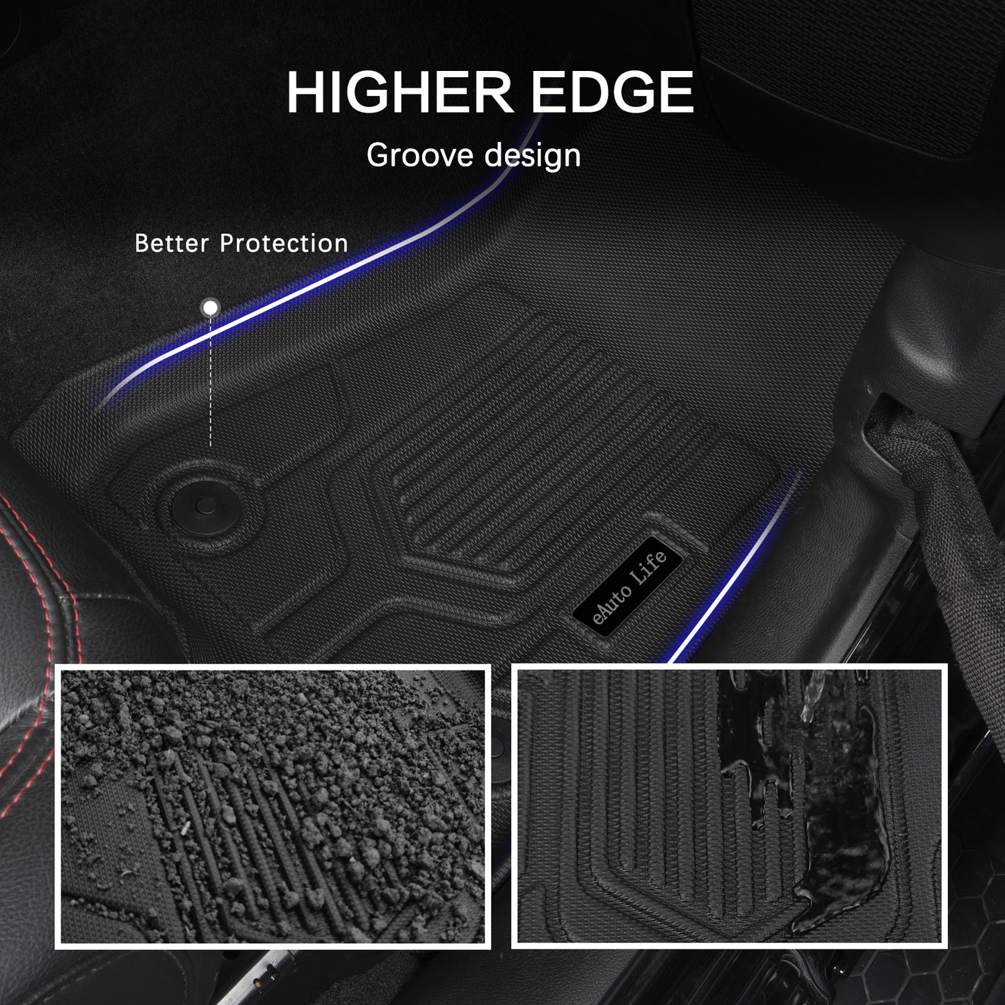 Energyywing Jeep Wrangler JLU Custom Floor Mats or Trunk Mat 2018-2024 Unlimited 4-Door TPE Material & All-Weather Protection