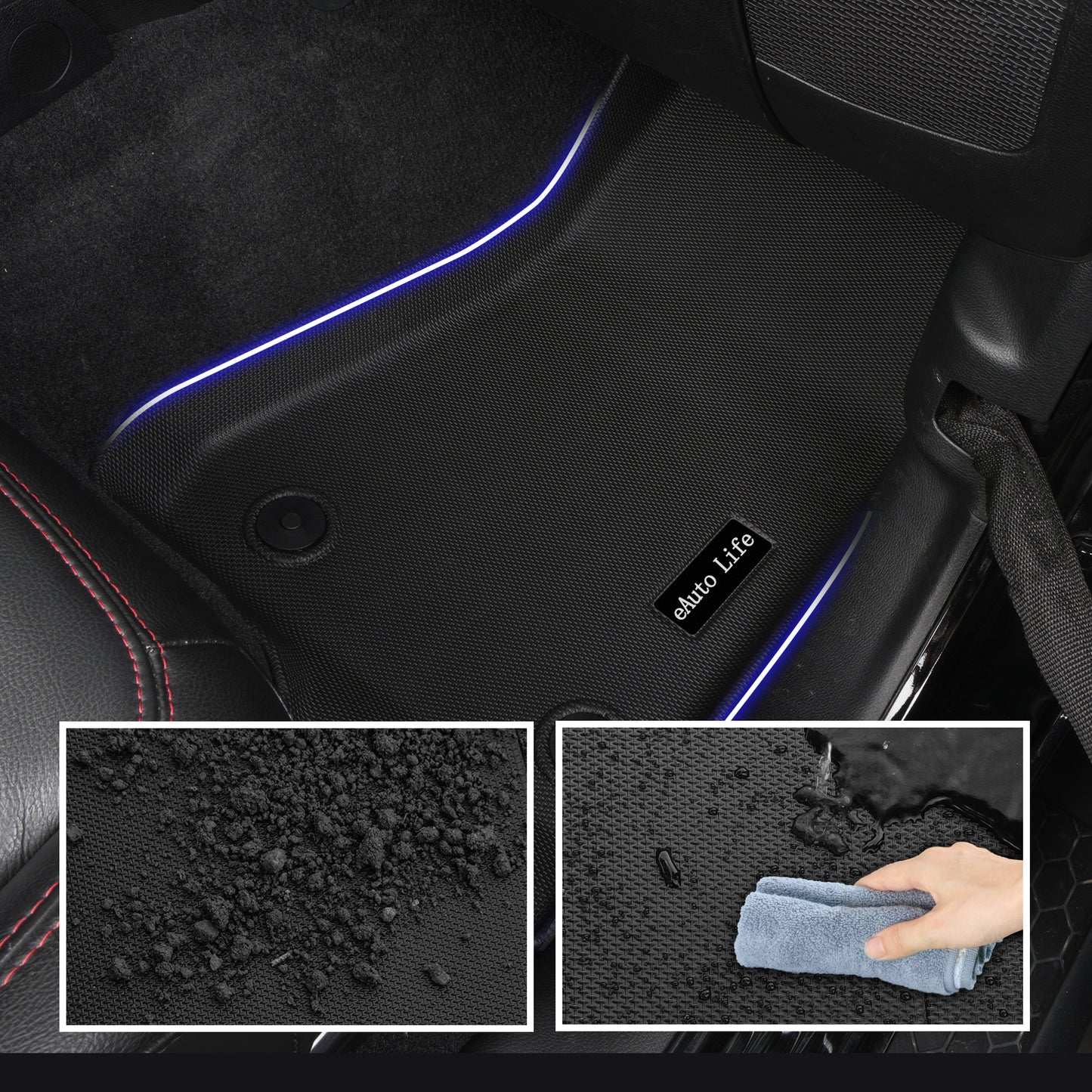 Energyywing Jeep Wrangler 4XE Custom Floor Mats 2021-2024 Hybrid 4 Door TPE Material & All-Weather Protection