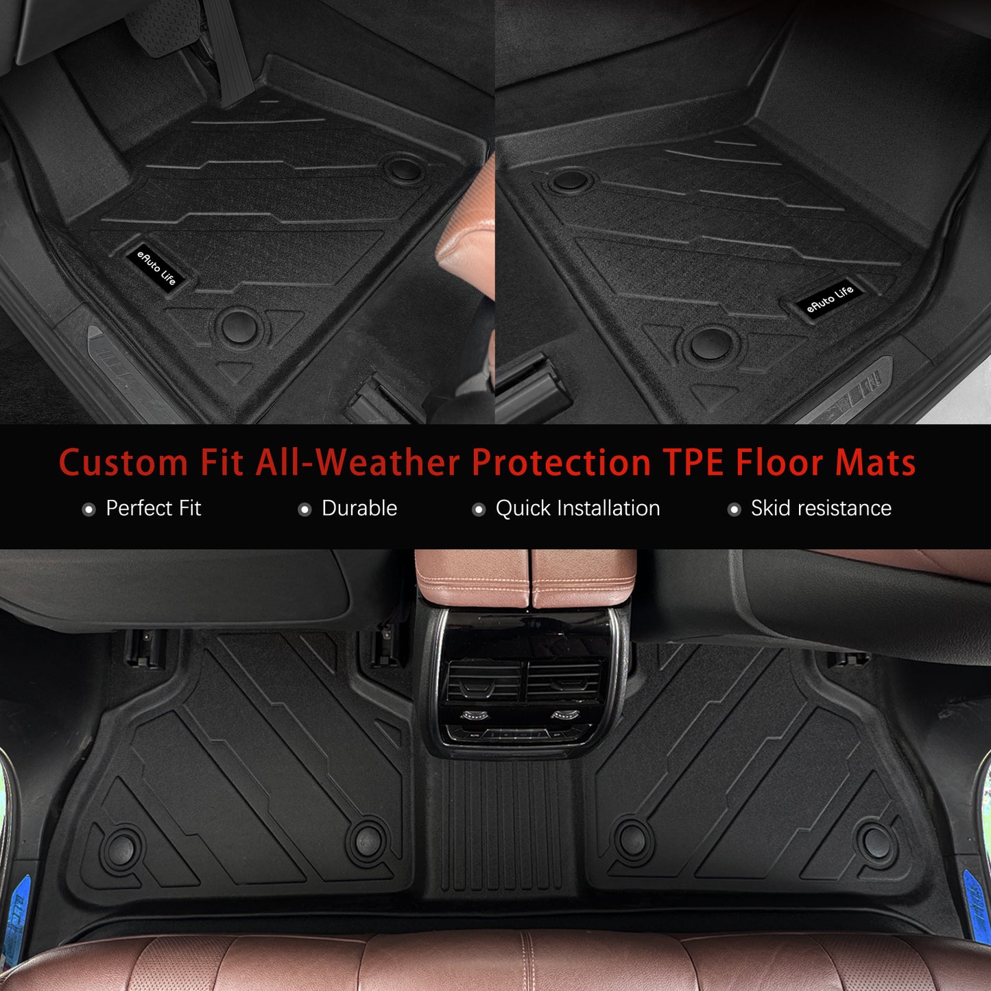 Energyywing Floor Mats Custom for BMW X5 2024 2023 2022 2021 2020 2019 Full Set Waterproof Car Mats