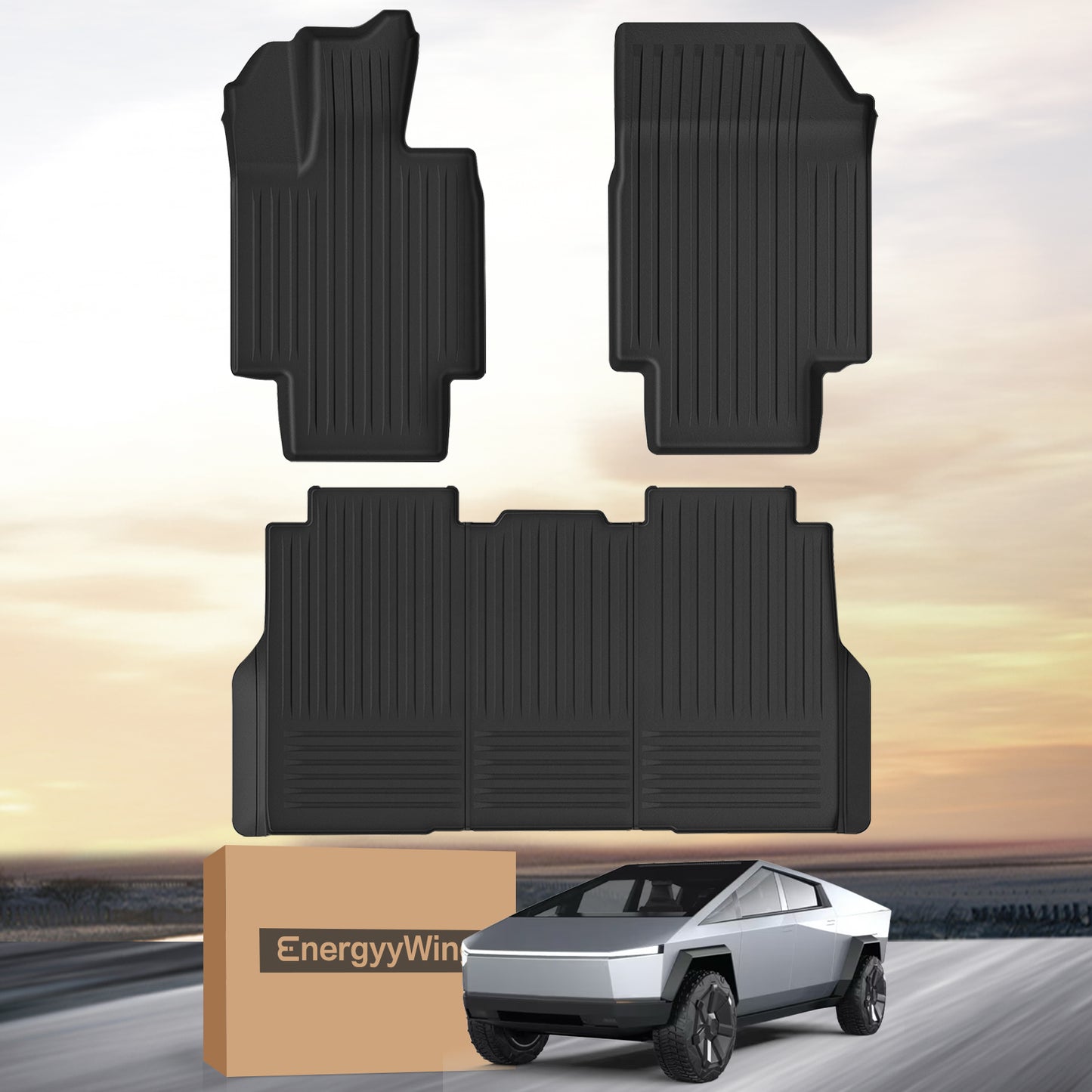 Energyywing Tesla Cybertruck Floor Mats TPE Material & All-Weather Protection