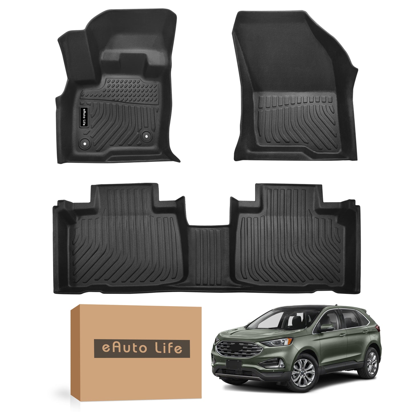 Energyywing Ford Edge 2015-2024 Custom Floor Mats TPE Material & All-Weather Protection