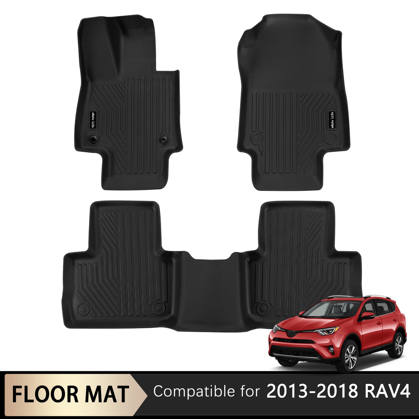 Energyywing Toyota RAV4 2013-2018 Custom Floor Mats TPE Material & All-Weather Protection