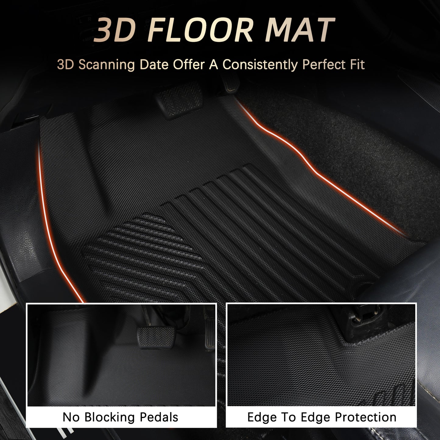 Energyywing Toyota RAV4 2013-2018 Custom Floor Mats TPE Material & All-Weather Protection