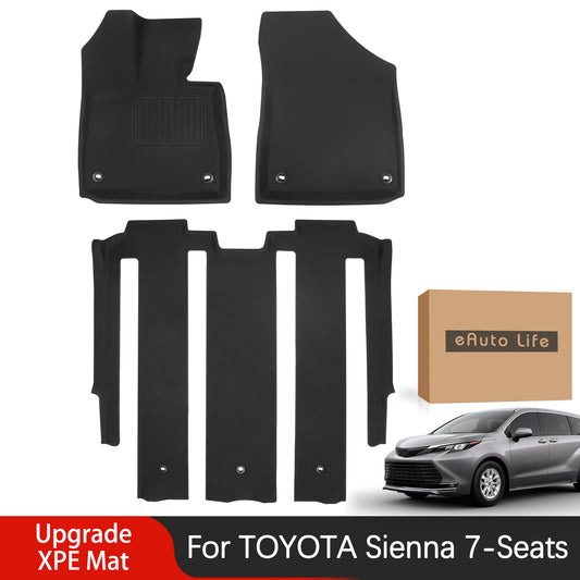 Energyywing Toyota Sienna 7 Seat 2021-2024 Custom Floor Mats / Trunk Mat TPE Material & All-Weather Protection