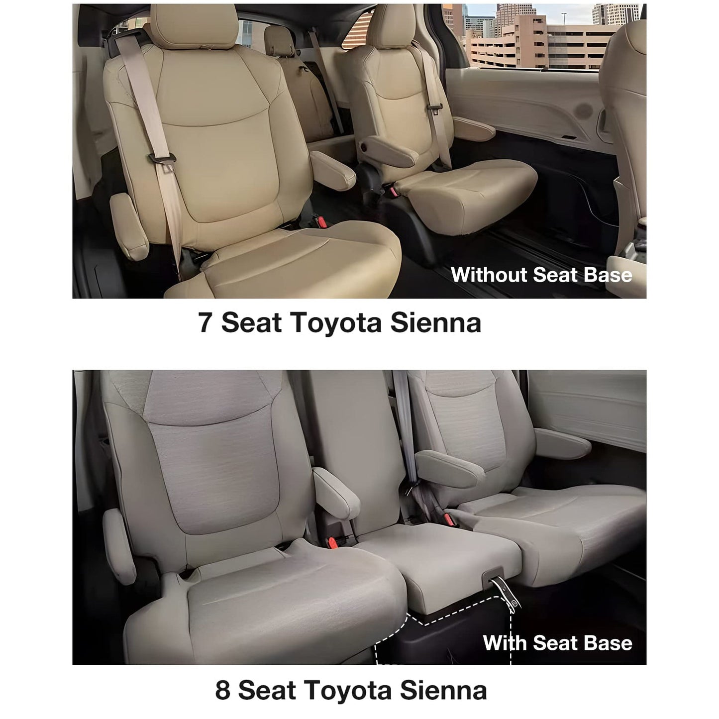 Energyywing Toyota Sienna 7 Seat 2021-2024 Custom Floor Mats / Trunk Mat TPE Material & All-Weather Protection